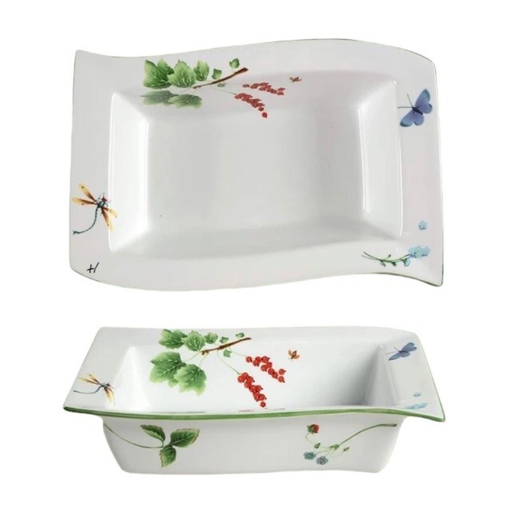 Wild Garden Floral Baking Dish Presentable Ovenware Loaf Pan Christmas Dragonfly